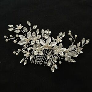 Silver Bohemian Rhinestone Hair Comb Updo Clip Wedding Bridal Bridesmaid